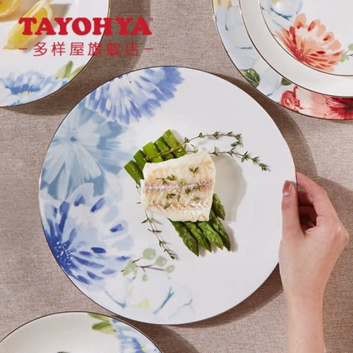 多样屋釉中彩餐具中式陶瓷器组合家用创意吃饭碗盘子碟子2022新款