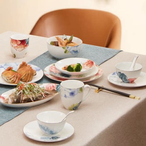 多样屋釉中彩餐具中式陶瓷器组合家用创意吃饭碗盘子碟子2022新款