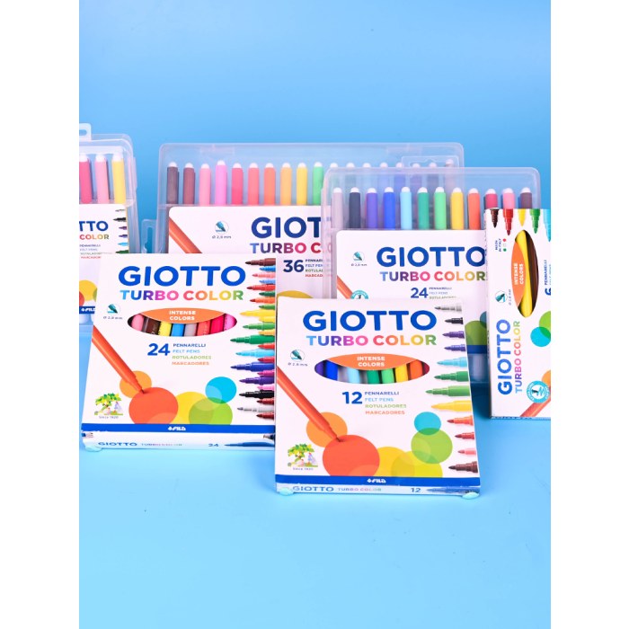 意大利GIOTTO齐多 Giotto Turbo12色透明盒装细杆水彩笔