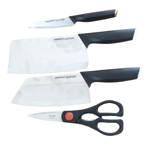 苏泊尔刀具套装家用厨房切片菜刀水果刀剪刀不锈钢尖峰六件套 悦系列