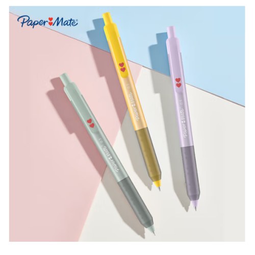 缤乐美(Paper Mate)中性笔0.5mm高颜值按动式学生开学礼物黑色蓝莓+芒果+猕猴桃3支装