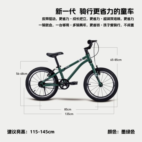 (1月24日-2月5日暂停发货)bike8小八赤兔儿童皮带自行车6-12岁超轻男童男孩女款女孩16/20寸