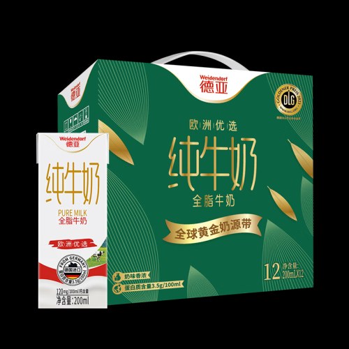 德亚欧洲优选（黄金奶源带）全脂牛奶200ml*12礼盒