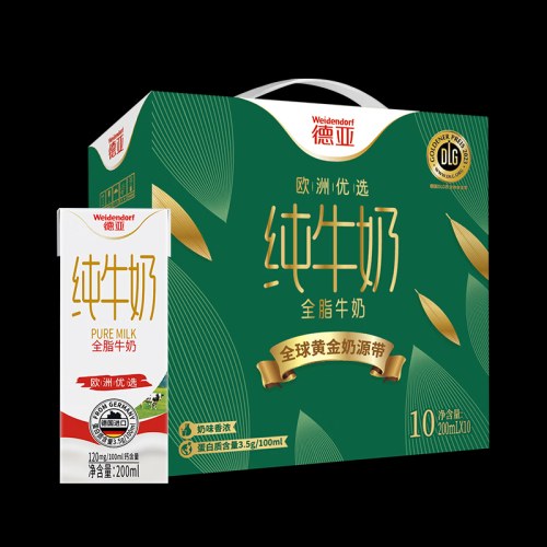 德亚欧洲优选（黄金奶源带）全脂牛奶200ml*10礼盒