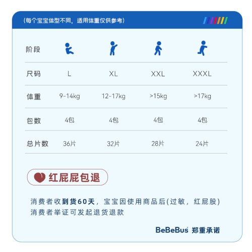 BeBeBus装仔铂金装拉拉学步裤透气L/XXL男女宝宝非纸尿裤尿不湿