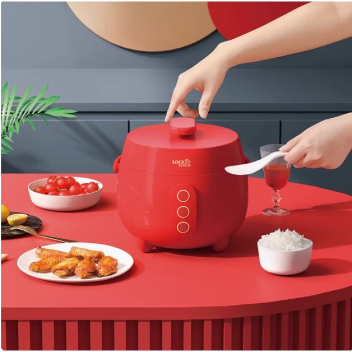 乐扣乐扣高颜值电饭煲电饭锅红色EJR1747RED不粘涂层内胆2L礼品