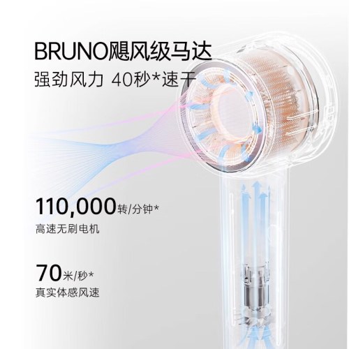 博鲁诺Bruno超薄高速吹风机-粉色