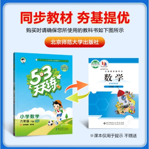 53天天练 小学数学 六年级下册 BSD 北师大版 2025春季 含参考答案 赠测评卷