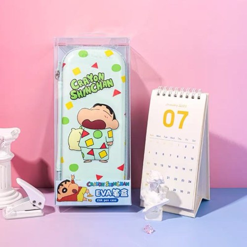 麦和正品蜡笔小新 卡通学生文具笔盒大容量拉链硬壳EVA创意铅笔袋