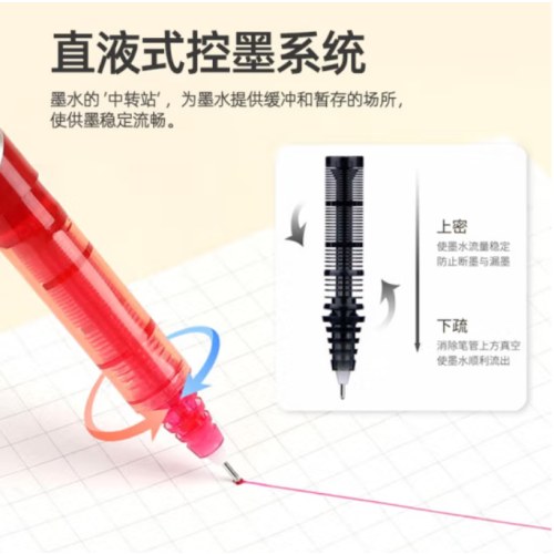 百乐（PILOT）BXC-V5直液式走珠笔大V5可换墨胆 蓝色6支装