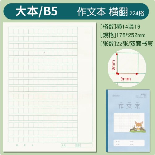 B5双胶包背侧翻作文本