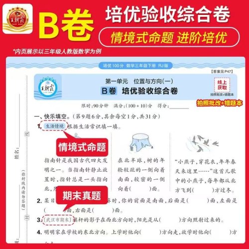25春王朝霞培优100分下 三年语文