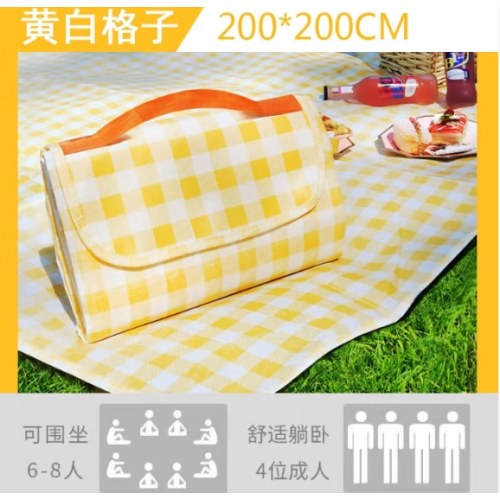 川崎野餐垫200*200cm 白黄格