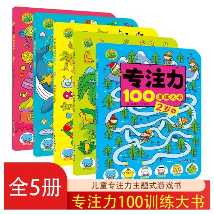 专注力100训练大书 2岁+/3岁+/4岁+/5岁+/6岁+ 全5册