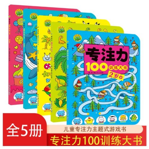 专注力100训练大书 2岁+/3岁+/4岁+/5岁+/6岁+ 全5册