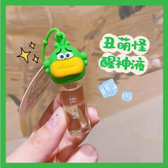 绿色丑萌怪软胶头醒神液