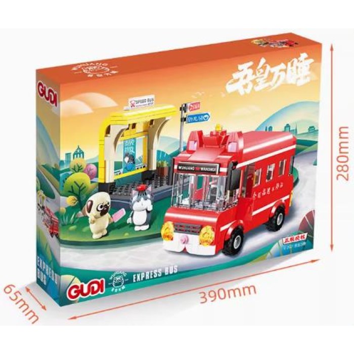 古迪积木吾皇万睡拼装急速巴士