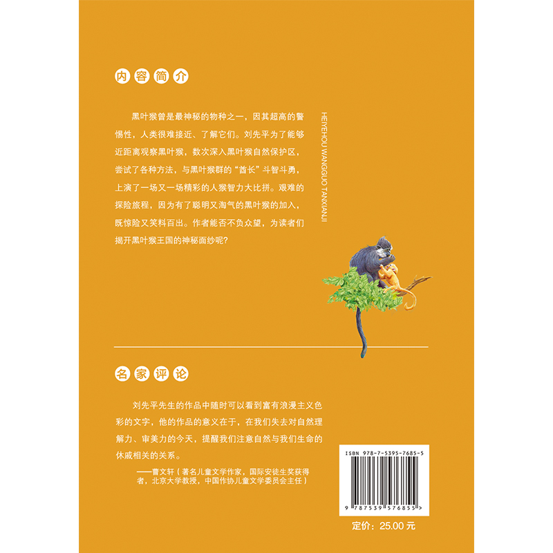 全国优秀儿童文学奖·大奖书系·黑叶猴王国探险记