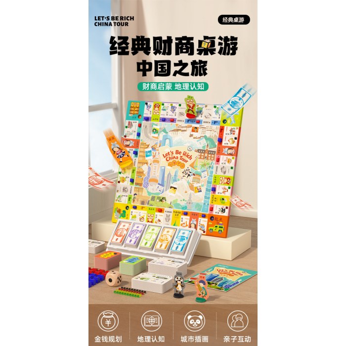 弥鹿儿童地理棋盘财商桌游儿童版中国之旅