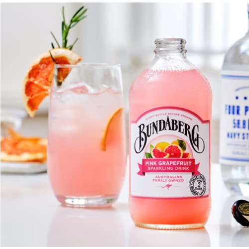 宾得宝（Bundaberg）含气葡萄柚汁饮料375ml*6玻璃瓶装 澳州网红露营发酵果汁气泡水