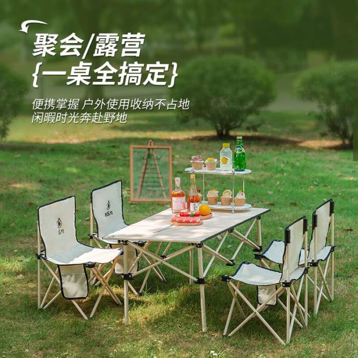 时乐鸟轻奢桌椅五件套SLN-009