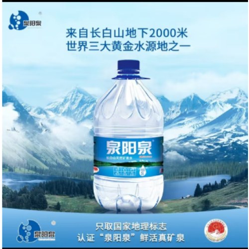 泉阳泉(QUANYANGQUAN)长白山天然矿泉水大桶 装 家庭用水 5L*4桶整箱塑包装