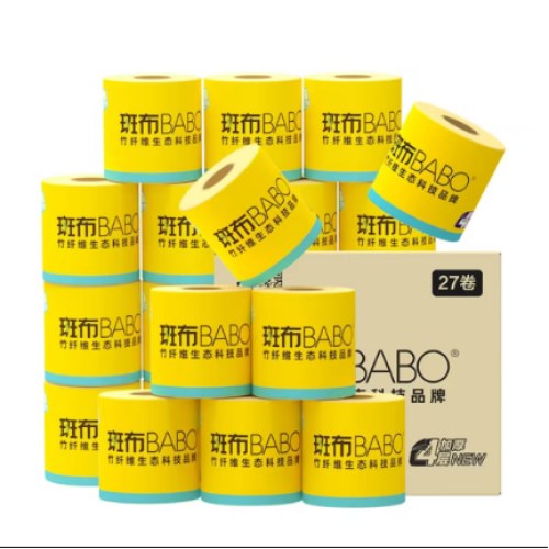 斑布有芯卷纸4层200克*27卷 原生竹浆 卷纸 卫生纸卷筒纸整箱*2箱