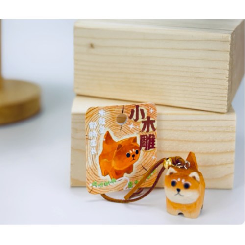 灰马造物手工小木雕挂件装饰创意摆件手机包挂猫咪熊猫柴犬