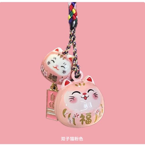 祈星阁招财猫水音铃铛钥匙扣创意女生书包手机卡通礼物小挂件