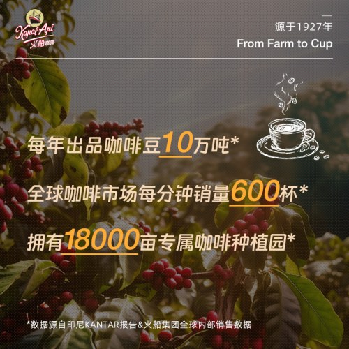 火船咖啡三合一爪哇拿铁味咖啡（固体饮料）200g（20g x 10包）