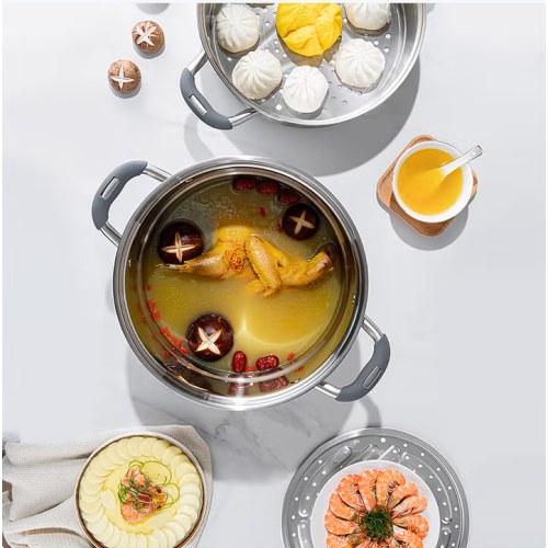 Debo德铂坎蒂丝32厘米316钢一体成型防干烧蒸锅DEP-961