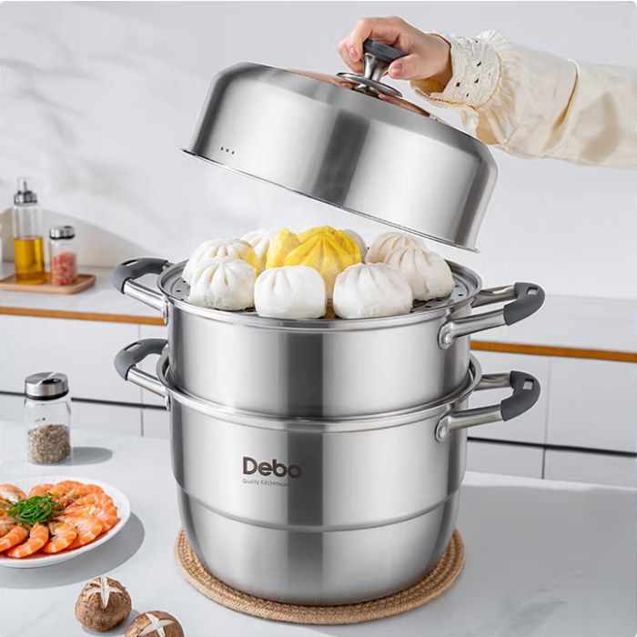 Debo德铂坎蒂丝32厘米316钢一体成型防干烧蒸锅DEP-961