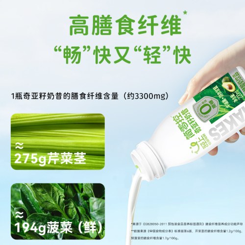简零控牛油果羽衣甘蓝奇亚籽奶昔