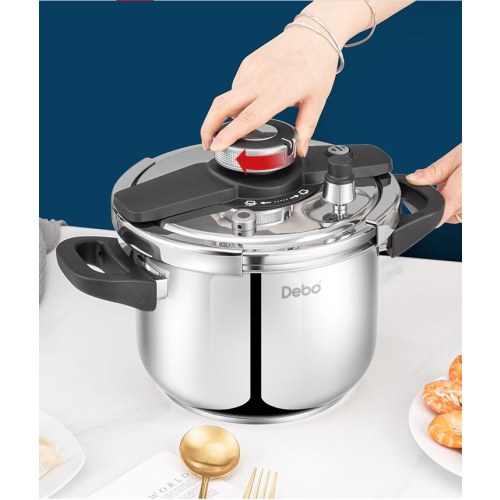 Debo德铂不锈钢防爆电压力锅家用高清高强度燃气高压锅DB-86 安德烈6L 22cm