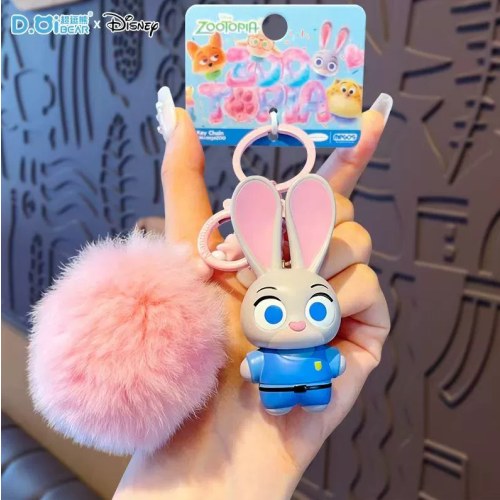 DJ25671疯狂动物城毛球款钥匙扣