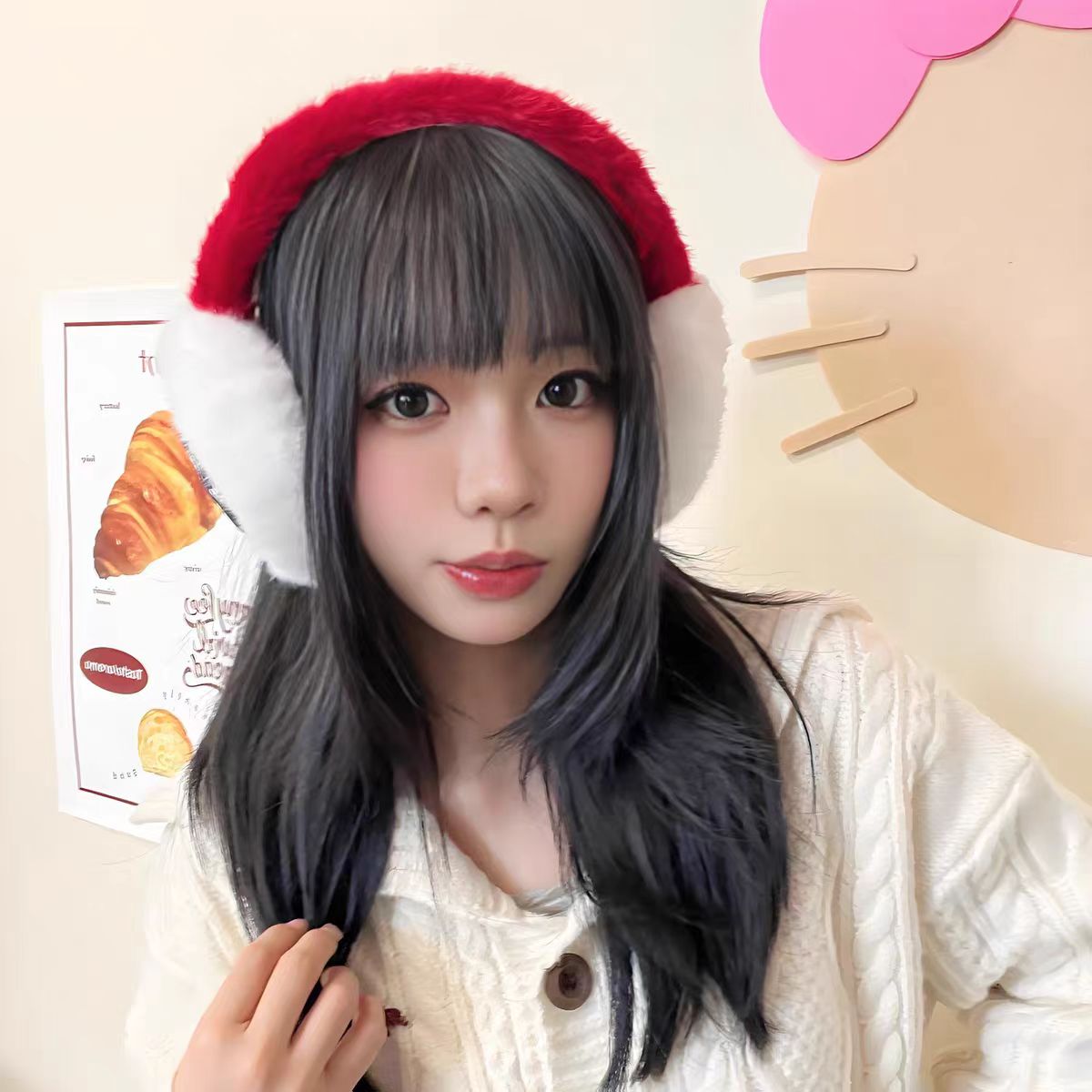 ET25406三丽鸥家族系列耳暖-牛仔布刺绣KT猫