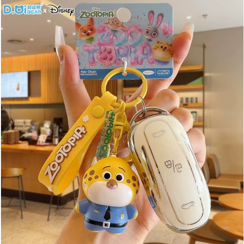 DJ25671疯狂动物城毛球款钥匙扣
