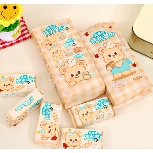 CSJ-076（8片*8包）甜品熊系列迷你手口纯水湿巾