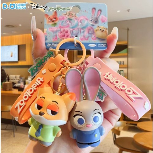 DJ25671疯狂动物城毛球款钥匙扣