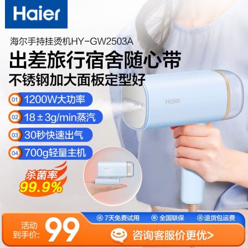 海尔（Haier）手持小型挂烫机 蒸汽电熨斗HY-GW2503A