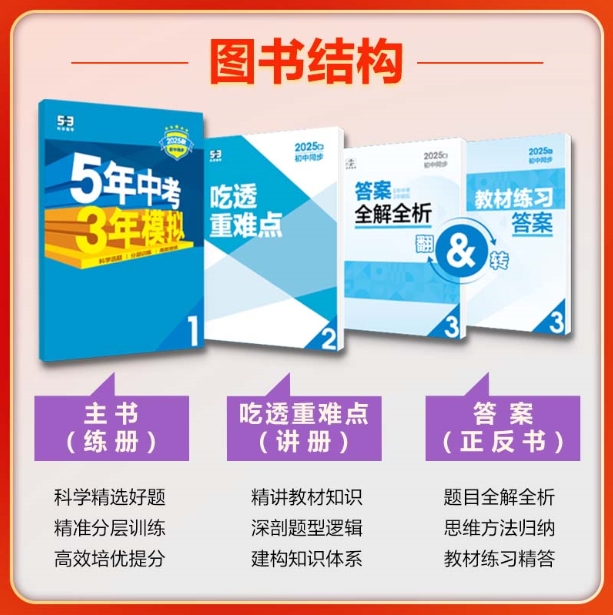 5年中考3年模拟-初中语文八年级(2026春下册)(人教版)