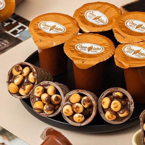 巧克力爆浆夹心脆脆杯饼干