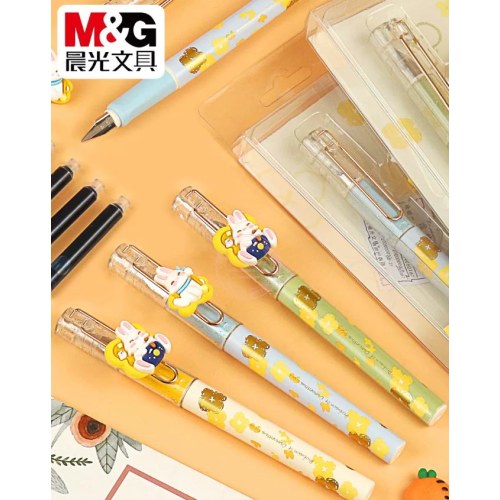 晨光塑料钢笔大馥大桂系列HAFP2483晶蓝（EF尖）