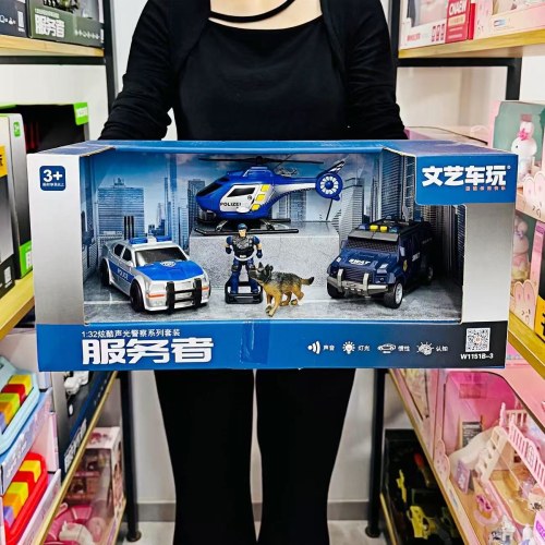 文艺车玩服务者会讲故事运输车越野车消防车警车儿童玩具