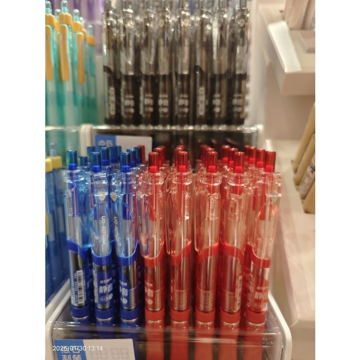 DS-0107静音按动中性笔小盒装-黑杆