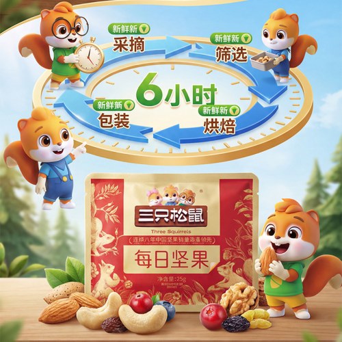三只松鼠每日坚果750g元气款4坚果3果干