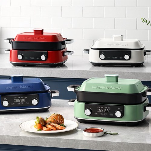 摩飞电器（Morphyrichards）二代多功能锅 家用电火锅电煮锅电蒸锅火锅锅5升大容量分体式预约蒸煮一体不沾煎烤料理锅MR9099标配