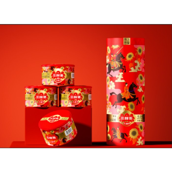 三胖蛋马上夺葵礼盒--原味葵花籽180g×4罐 高端瓜子杯一只
