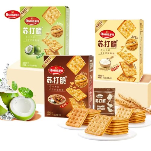 Roma罗玛84g苏打脆发酵饼干（椰香味）