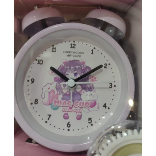 HWF-Z5460喵果妹妹金属闹钟3寸（款式随机发货）